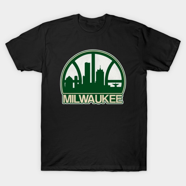 Milwaukee Basketball Skyline T-Shirt by darklordpug